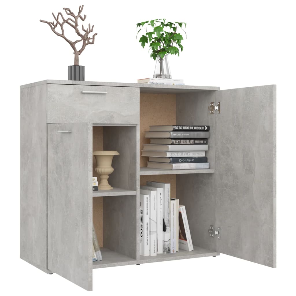 Credenza Grigio Cemento 80x36x75 cm in Truciolato - homemem39