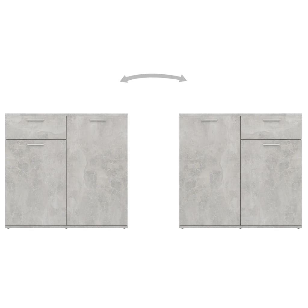 Credenza Grigio Cemento 80x36x75 cm in Truciolato - homemem39