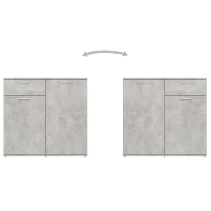 Credenza Grigio Cemento 80x36x75 cm in Truciolato - homemem39