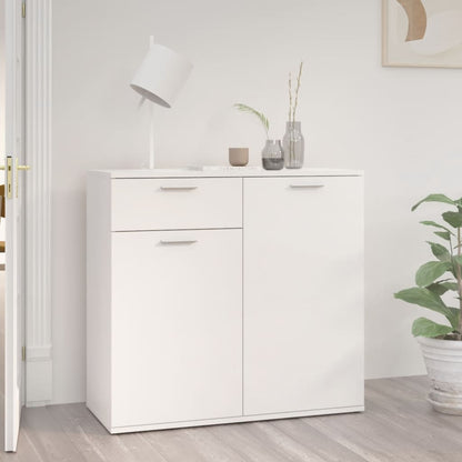 Credenza Bianco Lucido 80x36x75 cm in Legno Multistrato - homemem39