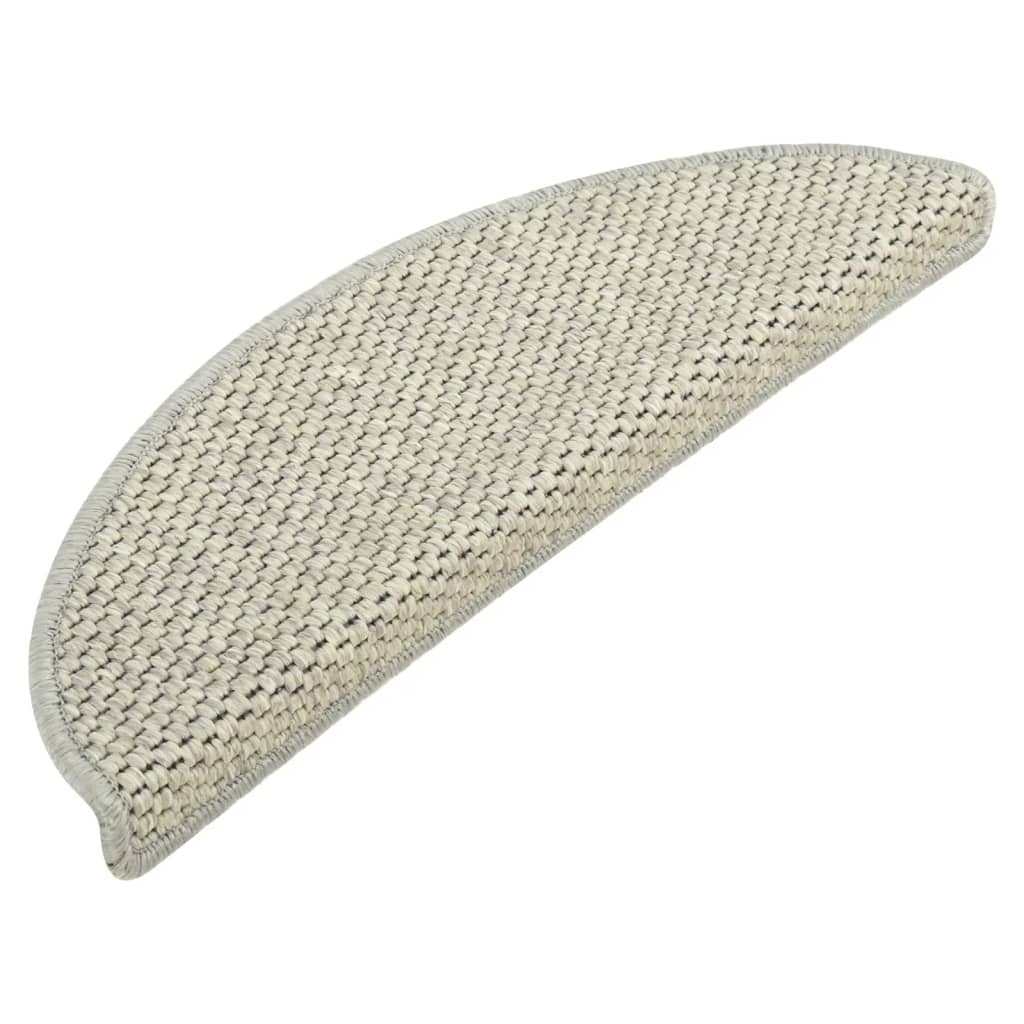 Tappeti Autoadesivi Scale Aspetto Sisal 15 pz 56x17x3cm Grigi - homemem39