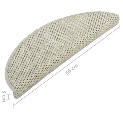 Tappeti Autoadesivi Scale Aspetto Sisal 15 pz 56x17x3cm Grigi - homemem39