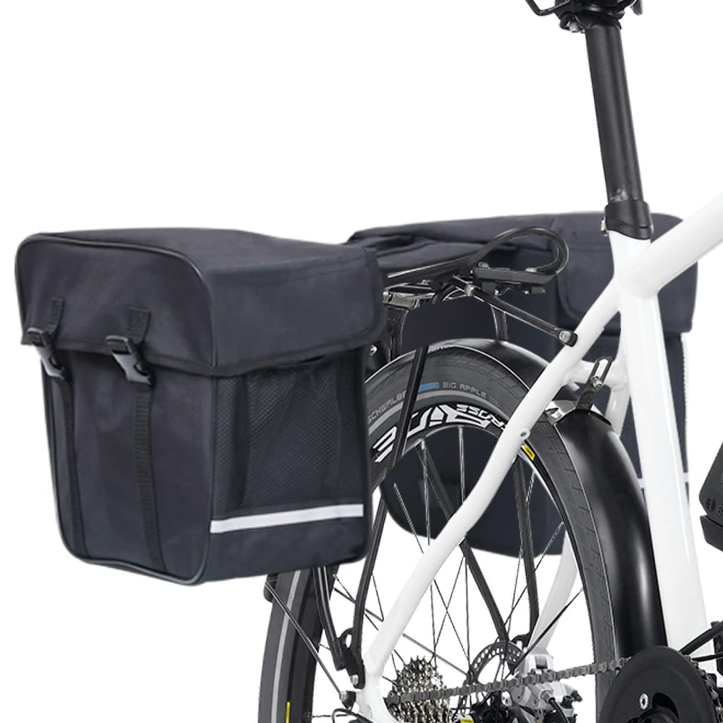 Borsa Doppia Bicicletta Impermeabile per Portapacchi 35 L Nero - homemem39