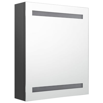 Armadietto Bagno con Specchio e LED Grigio 50x14x60 cm - homemem39