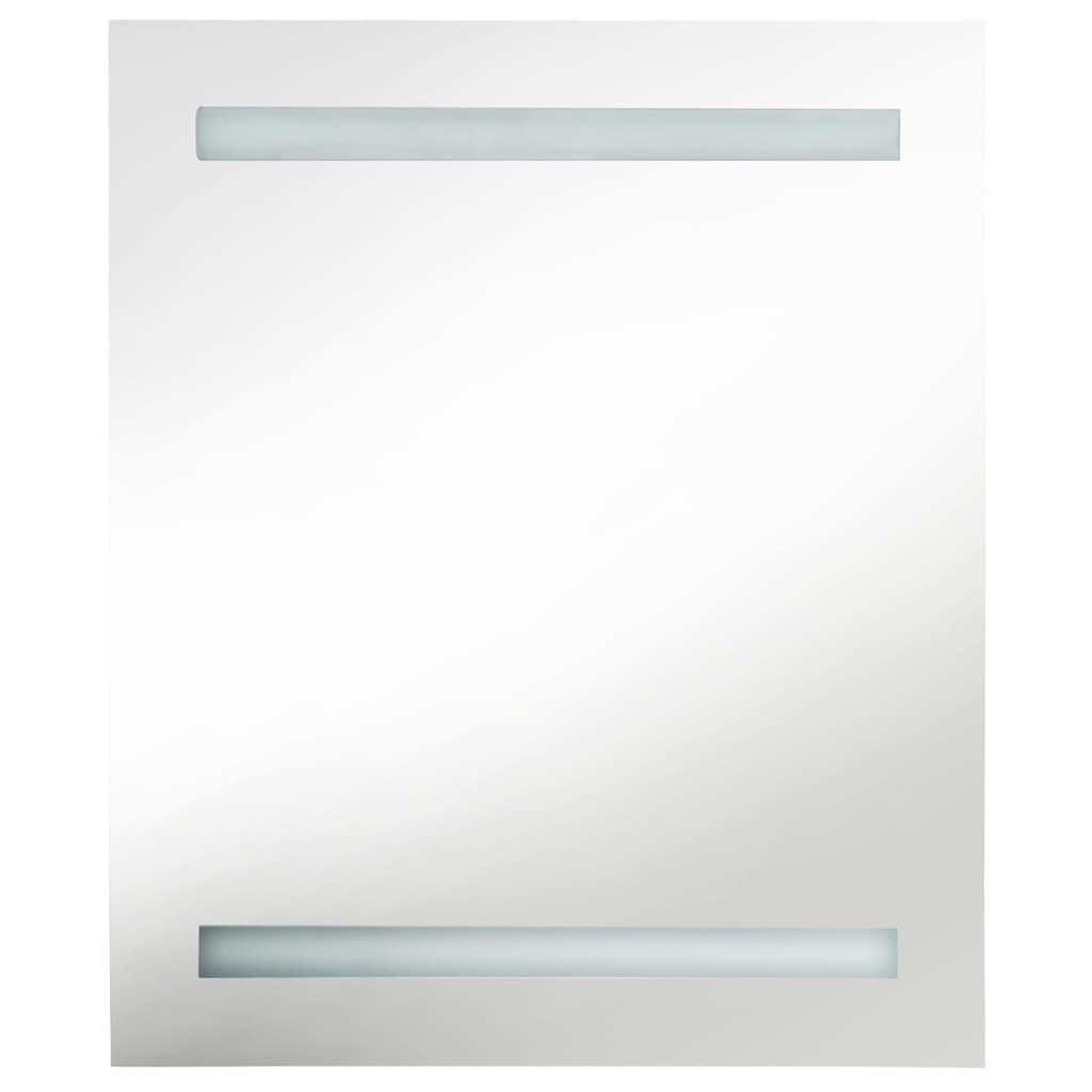 Armadietto Bagno con Specchio e LED Bianco e Rovere 50x14x60 cm - homemem39