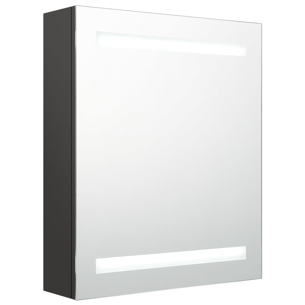 Armadietto Bagno con Specchio e LED Antracite 50x14x60 cm - homemem39