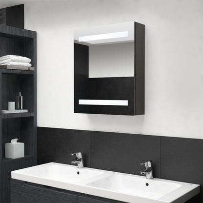 Armadietto Bagno con Specchio e LED Antracite 50x14x60 cm - homemem39