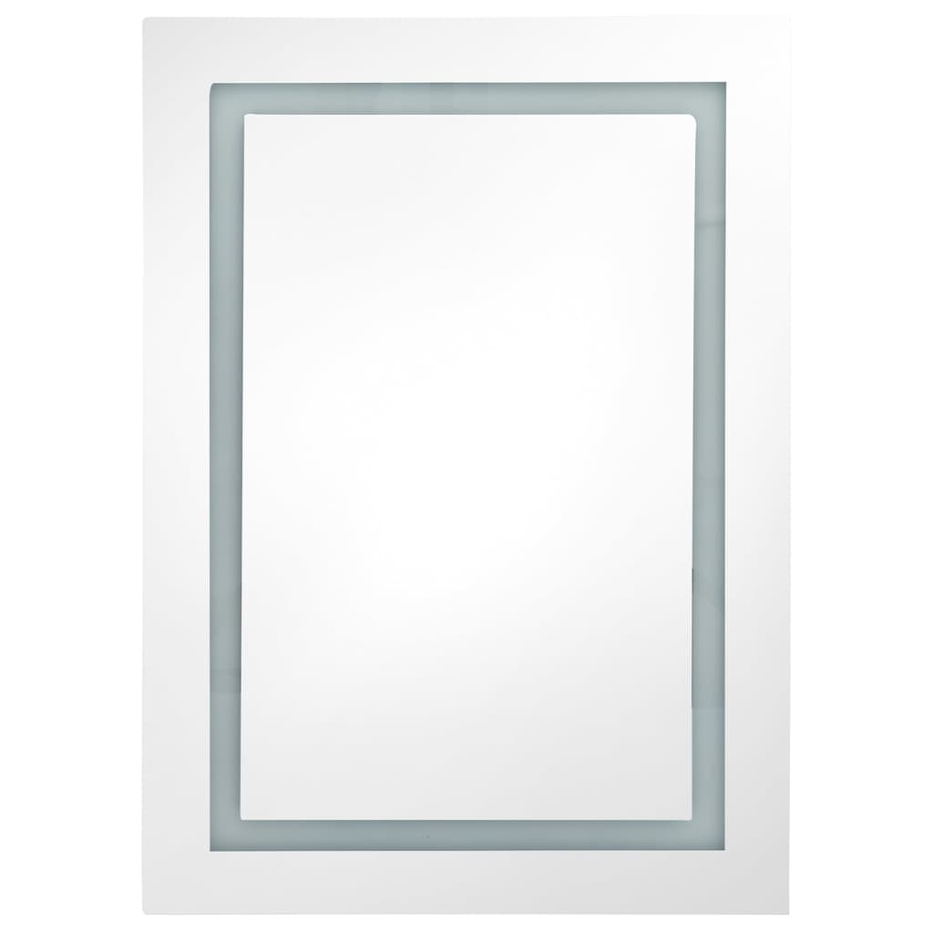 Armadietto Bagno con Specchio e LED Grigio Cemento 50x13x70 cm - homemem39