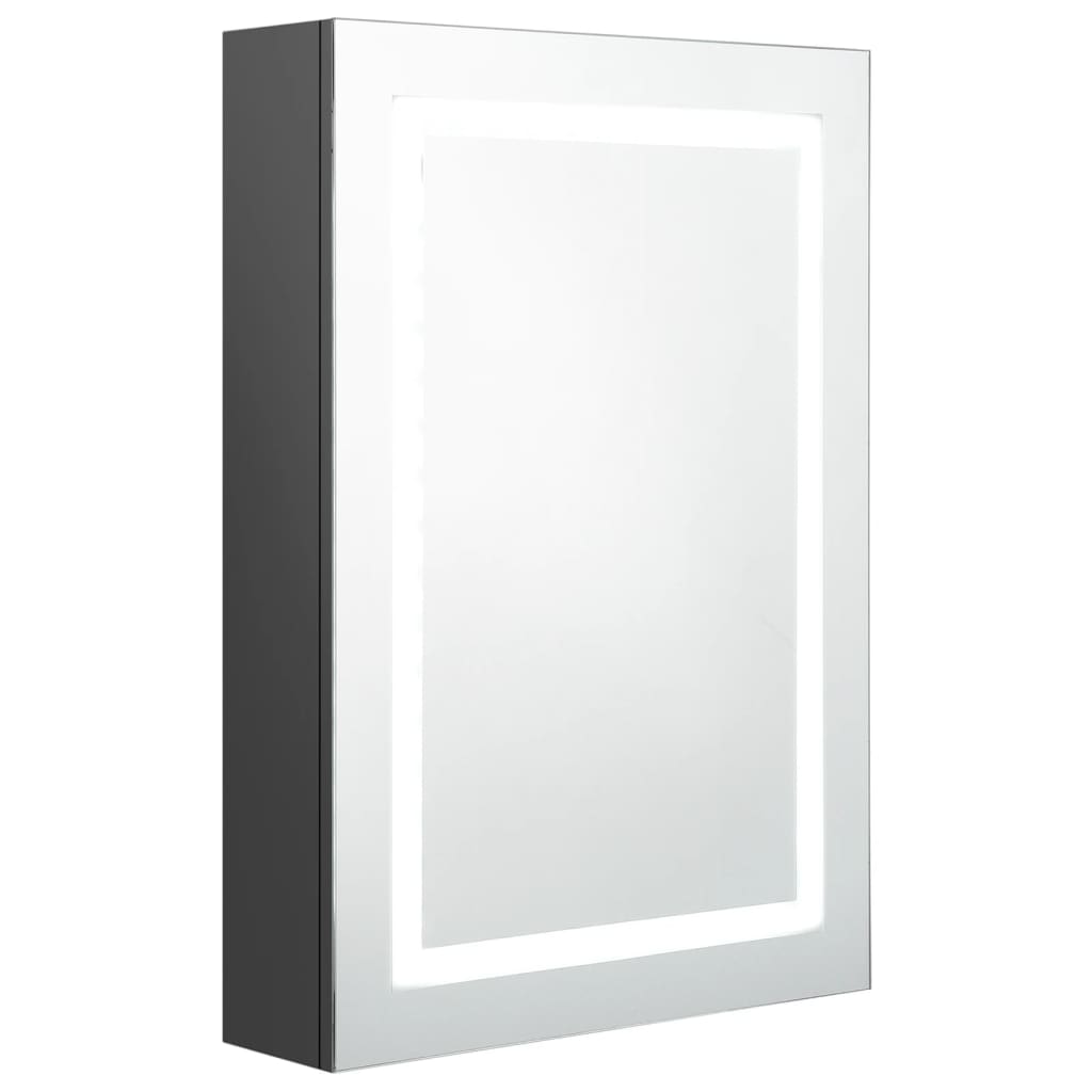 Armadietto Bagno con Specchio e LED Grigio 50x13x70 cm - homemem39