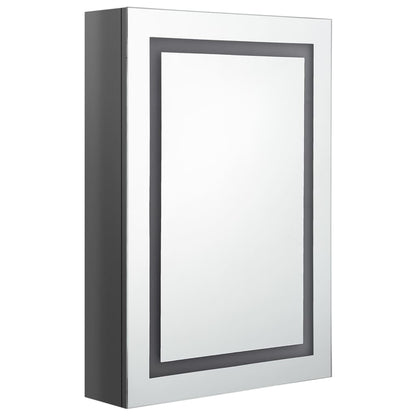 Armadietto Bagno con Specchio e LED Grigio Lucido 50x13x70 cm - homemem39