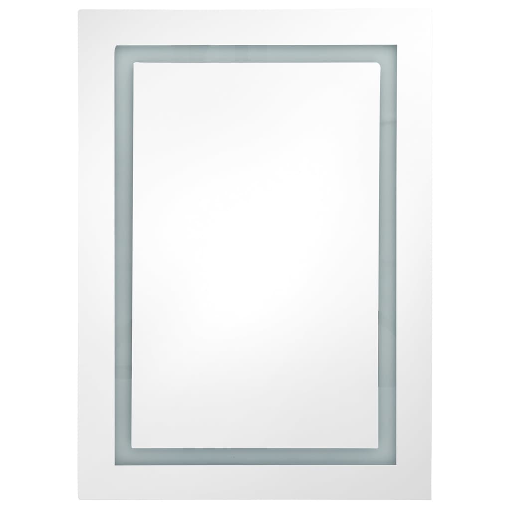 Armadietto Bagno con Specchio e LED Grigio Lucido 50x13x70 cm - homemem39