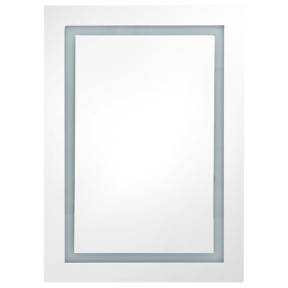 Armadietto Bagno con Specchio e LED Grigio Lucido 50x13x70 cm - homemem39