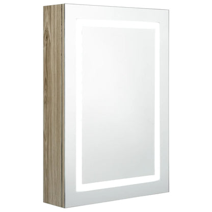 Armadietto Bagno con Specchio e LED Rovere 50x13x70 cm - homemem39