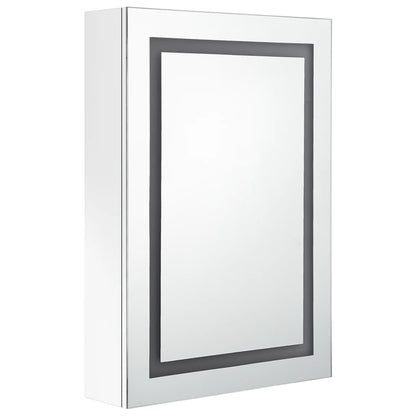 Armadietto Bagno con Specchio e LED Bianco Lucido 50x13x70 cm - homemem39