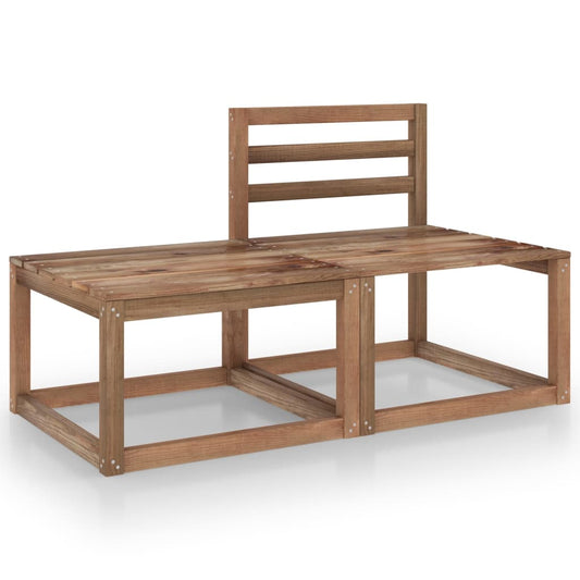 Set Divani da Giardino 2 pz Marrone in Legno di Pino Impregnato - homemem39