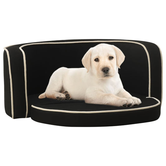 Divano Cani Pieghevole Nero 76x71x30 cm Cuscino Lino Lavabile - homemem39