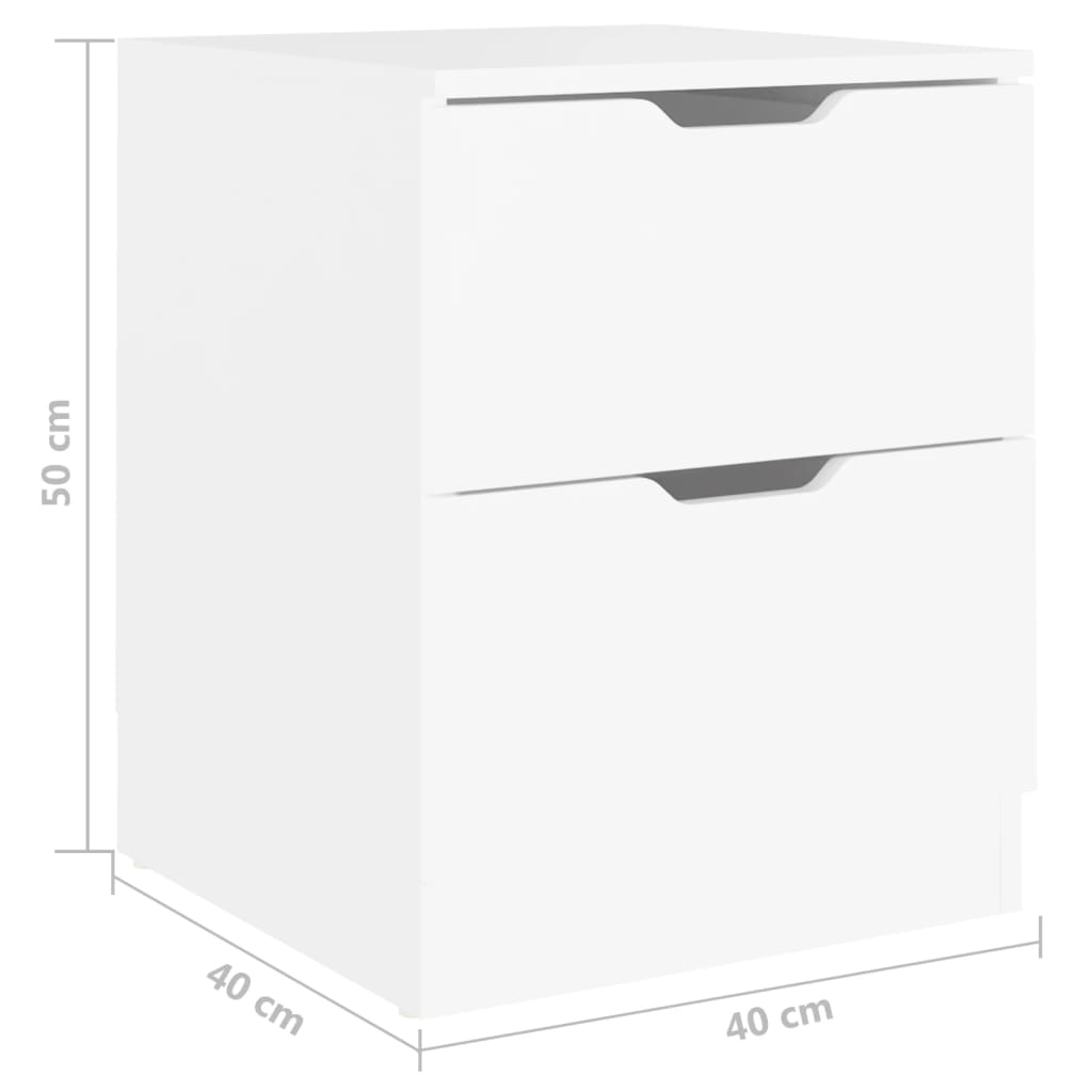 Comodini 2 pz Bianchi 40x40x50 cm in Truciolato - homemem39