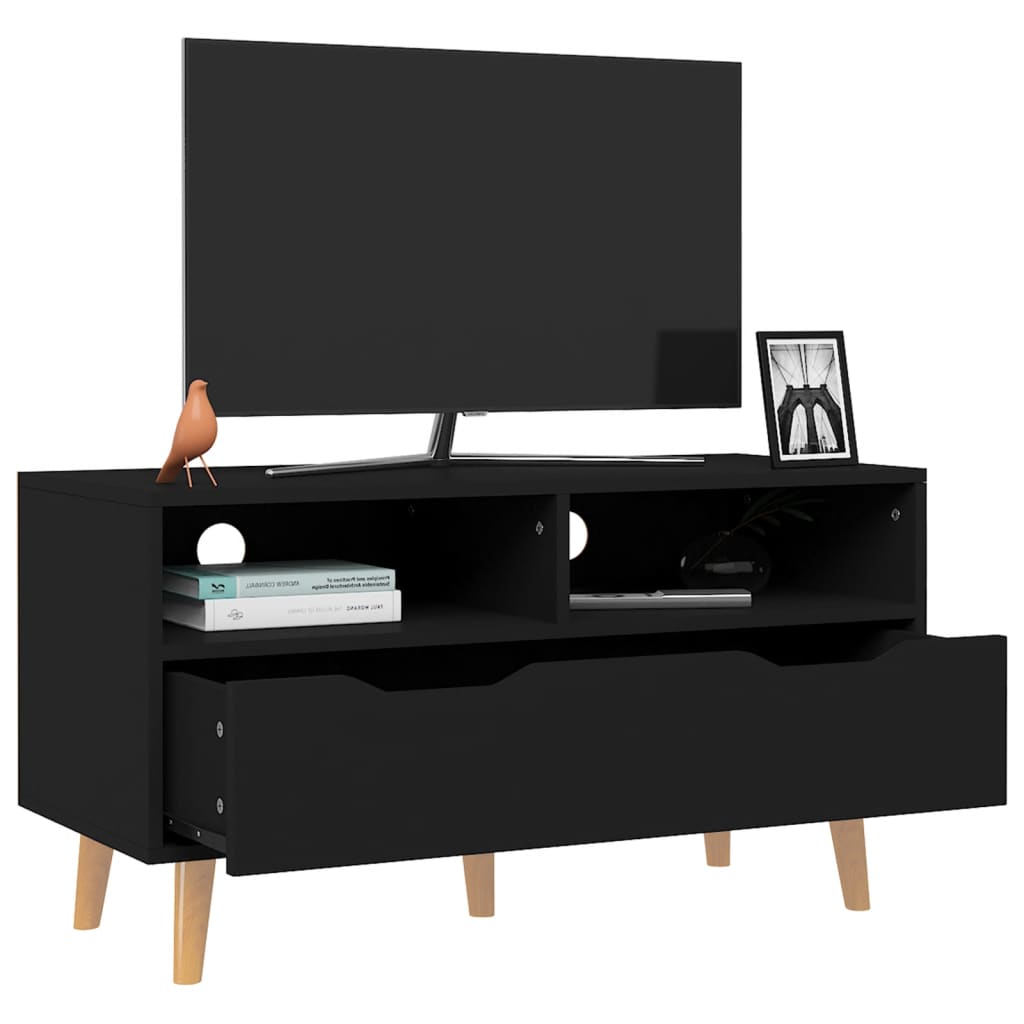 Mobile TV Nero 90x40x48,5 cm in Truciolato - homemem39