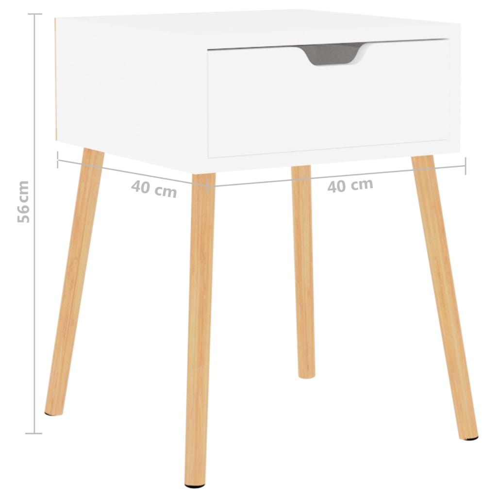 Comodini 2 pz Bianchi 40x40x56 cm in Legno Multistrato - homemem39