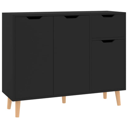 Credenza Nera 90x30x72 cm in Truciolato - homemem39