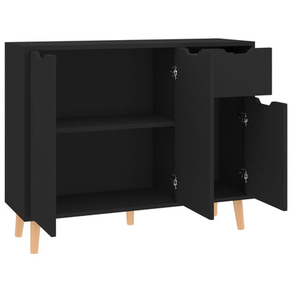 Credenza Nera 90x30x72 cm in Truciolato - homemem39