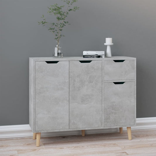 Credenza Grigio Cemento 90x30x72 cm in Truciolato - homemem39