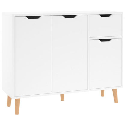 Credenza Bianco Lucido 90x30x72 cm in Legno Multistrato - homemem39