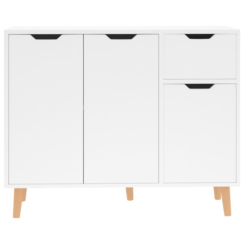 Credenza Bianco Lucido 90x30x72 cm in Legno Multistrato - homemem39