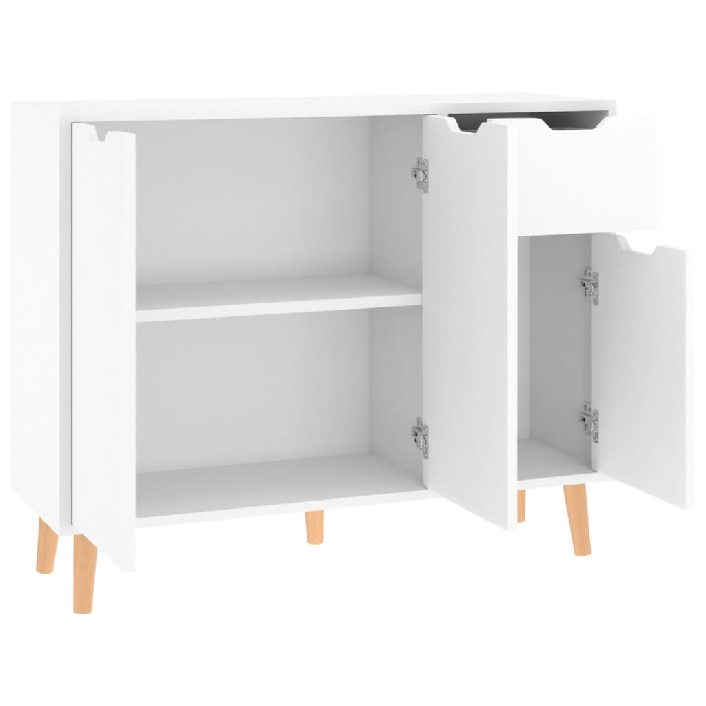 Credenza Bianco Lucido 90x30x72 cm in Legno Multistrato - homemem39