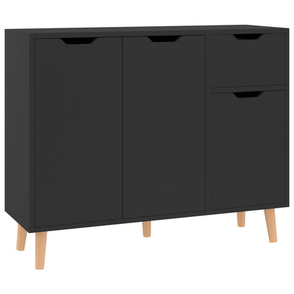 Credenza Nero Lucido 90x30x72 cm in Truciolato - homemem39