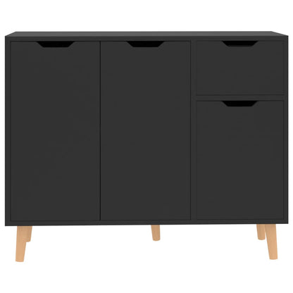 Credenza Nero Lucido 90x30x72 cm in Truciolato - homemem39