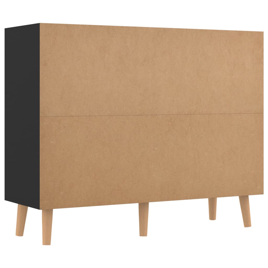 Credenza Nero Lucido 90x30x72 cm in Truciolato - homemem39