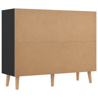 Credenza Nero Lucido 90x30x72 cm in Truciolato - homemem39