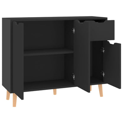 Credenza Nero Lucido 90x30x72 cm in Truciolato - homemem39