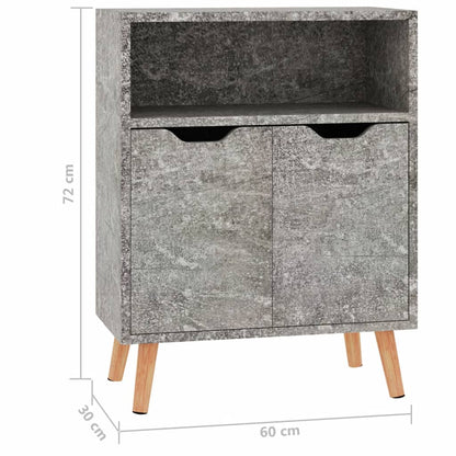 Credenza Grigio Cemento 60x30x72 cm in Truciolato - homemem39