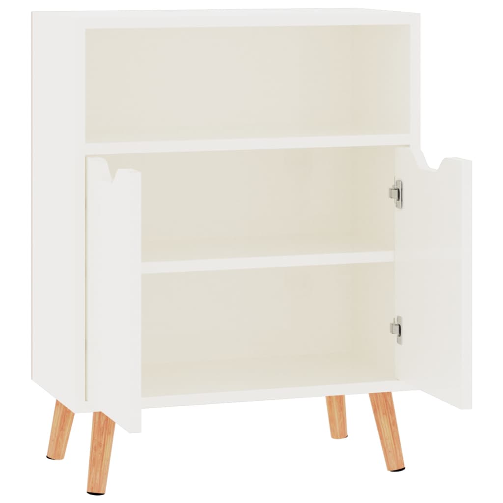 Credenza Bianco Lucido 60x30x72 cm in Truciolato - homemem39