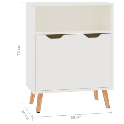 Credenza Bianco Lucido 60x30x72 cm in Truciolato - homemem39