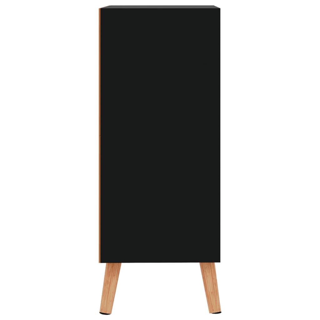 Credenza Nero Lucido 60x30x72 cm in Truciolato - homemem39