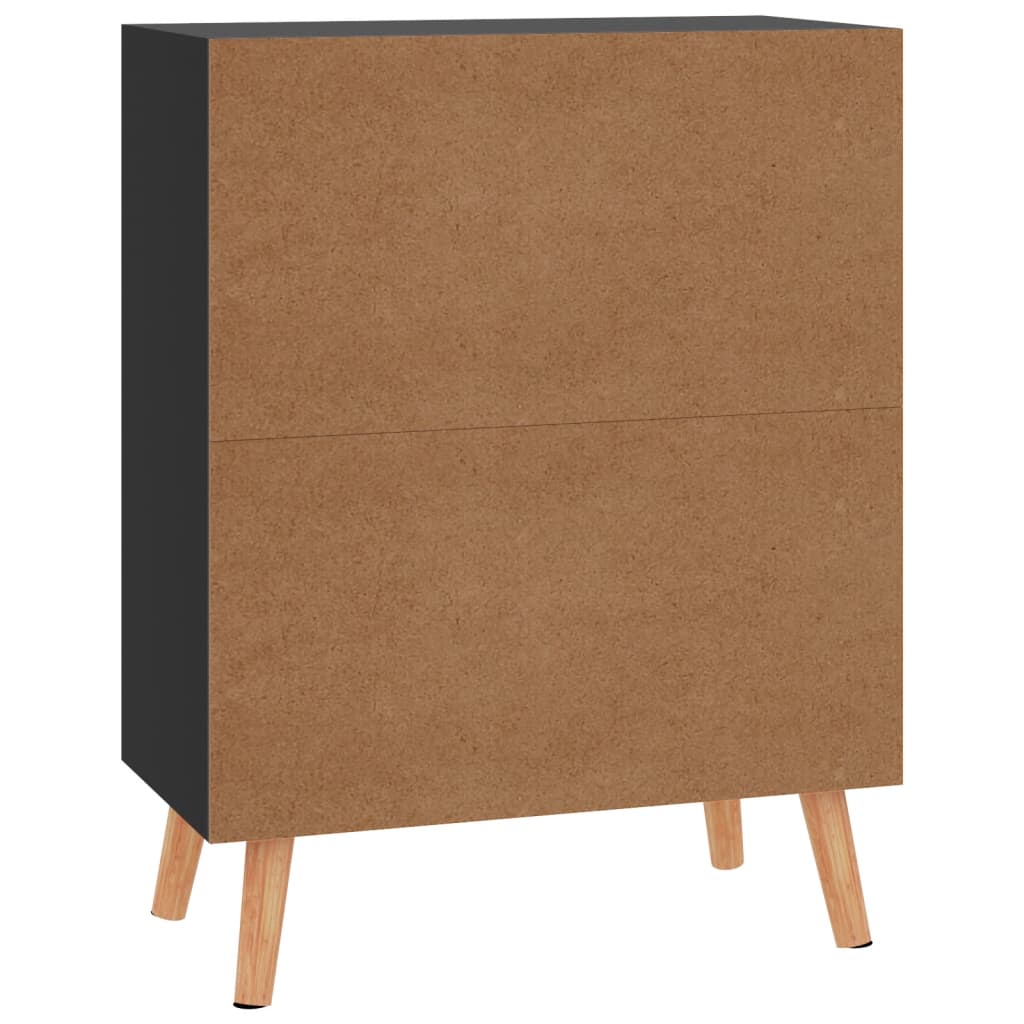 Credenza Nero Lucido 60x30x72 cm in Truciolato - homemem39