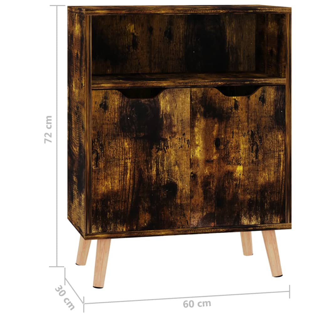 Credenza Rovere Fumo 60x30x72 cm in Truciolato - homemem39