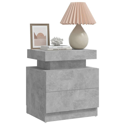 Comodino Grigio Cemento 45x35x52 cm in Legno Multistrato - homemem39