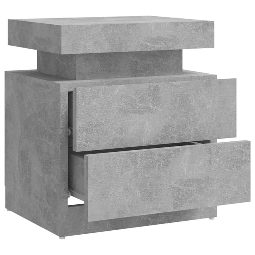 Comodino Grigio Cemento 45x35x52 cm in Legno Multistrato - homemem39