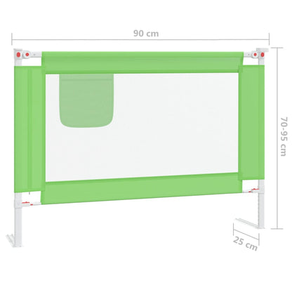 Sponda Letto di Sicurezza per Bambini Verde 90x25 cm in Tessuto - homemem39