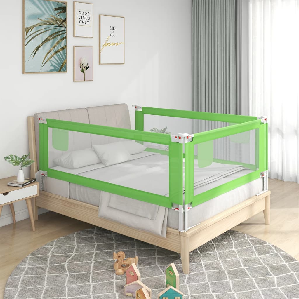 Sponda Letto di Sicurezza per Bambini Verde 150x25 cm Tessuto - homemem39