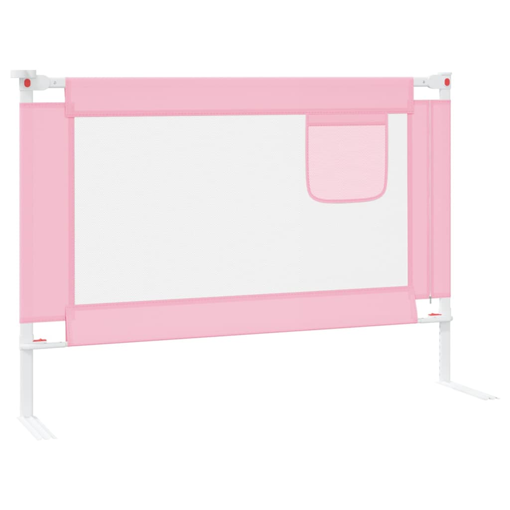 Sponda Letto di Sicurezza per Bambini Rosa 90x25 cm in Tessuto - homemem39