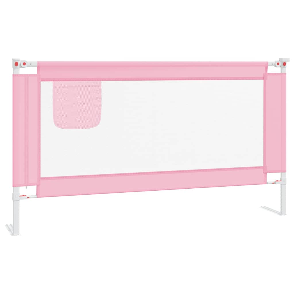 Sponda Letto di Sicurezza per Bambini Rosa 150x25 cm in Tessuto - homemem39