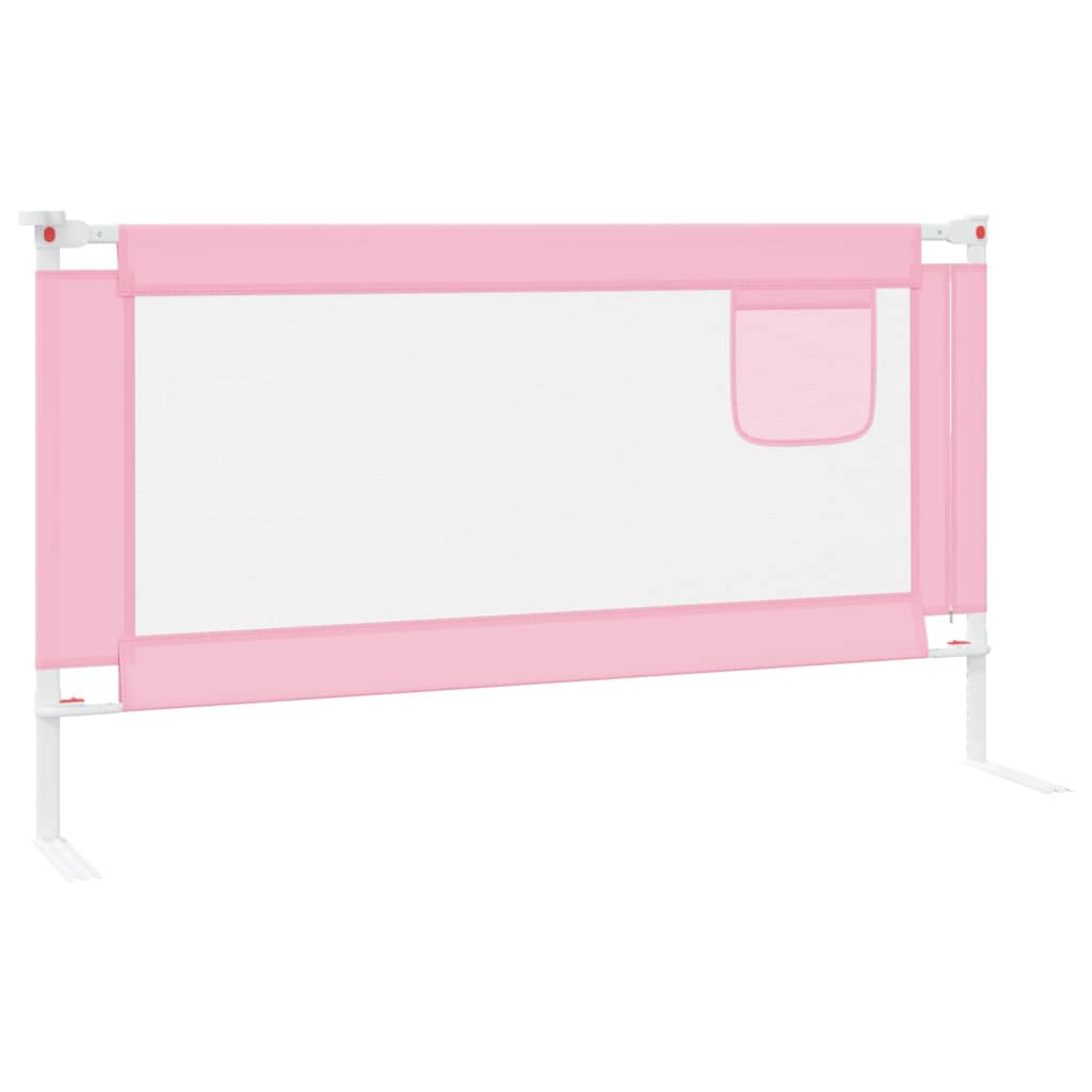 Sponda Letto di Sicurezza per Bambini Rosa 150x25 cm in Tessuto - homemem39