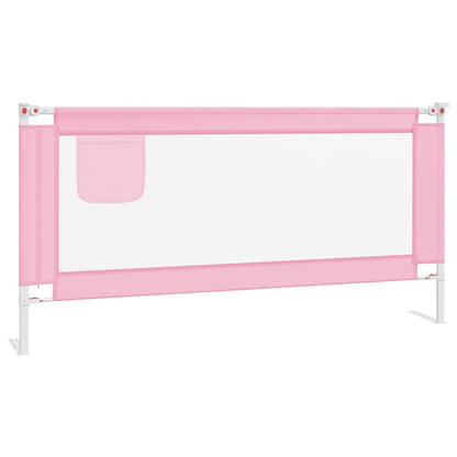 Sponda Letto di Sicurezza per Bambini Rosa 180x25 cm in Tessuto - homemem39