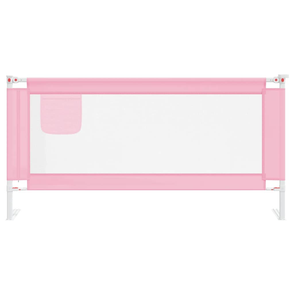 Sponda Letto di Sicurezza per Bambini Rosa 180x25 cm in Tessuto - homemem39