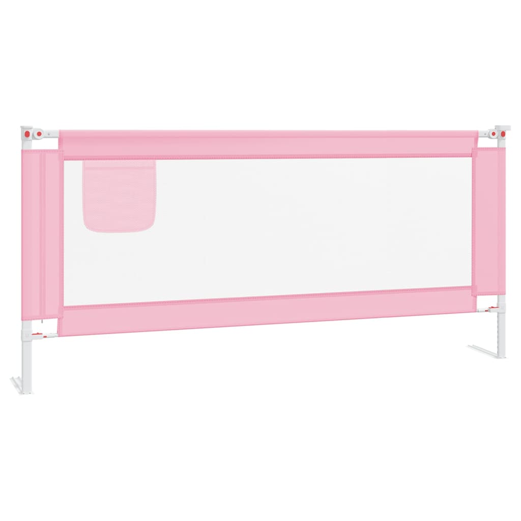 Sponda Letto di Sicurezza per Bambini Rosa 200x25 cm in Tessuto - homemem39